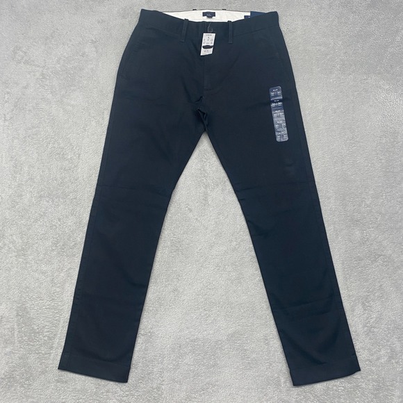 J Crew Pants Mens Black Size 30x30 Flex Chino Straight Fit Cotton Blend H3167 - Picture 2 of 8